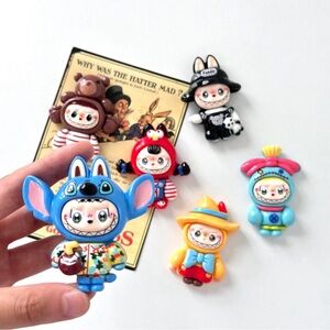 6PCs Large Labubu Monster Magnetic Doll Figurine-Magnet for Refrigerator Display